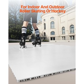 Happybuy Dryland Tiles for Hockey Floor Mat, 12 x 12 in 8-Pcs Interlocking, Versatile Training Surface, Dance Floor Tiles, Hockey Training Board for Shooting (Ash Gray, 8 sq. ft/Box)