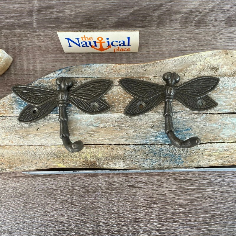 The Nautical Place Cast Iron Dragonfly Wall Hooks - Original