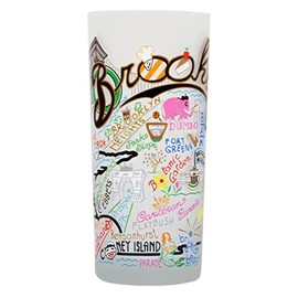 Catstudio Drinking Glass, Brooklyn Frosted Glass Cup for Kitchen, Drinking Glasses, 15oz Dishwasher Safe Tumbler, Wedding Gifts