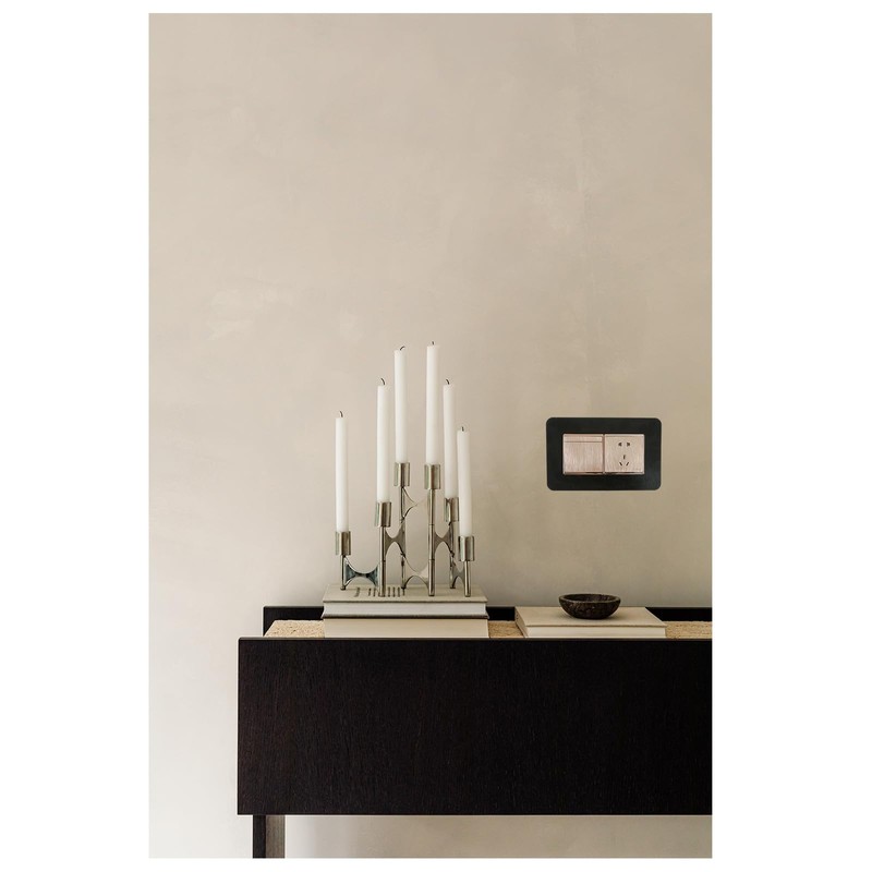 DWUENT 1pc Double Socket Surround 7.5x15.5cm - Matte Black Socket