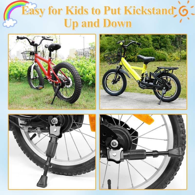 CYFIE Bicycle Stand, Side Stand, Adjustable Length, 12", 14", 16",