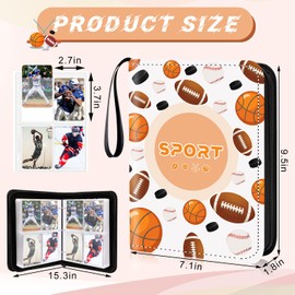 Sports Card Binder, 4-Pocket Trading Card Binder,401 Pockets Double Sided Pockets Baseball Card Binder, Football Baseball Basketball Hockey Card Collection Storage Album