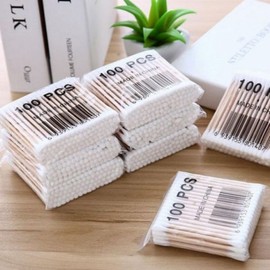 non-brand Cotton Swabs Household Hygienic Birch Wood 100p Wood Makeup Pads / 면봉 가정용 위생 자작나무 100p 우드 메이크업 솜