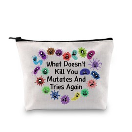 Funny Microbiology Makeup Bag Lab Tech Gift Mutates and Tries Again Cosmetic Bag Biology Gift (Tries Again)