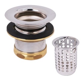 Westbrass D218-26 Junior Bar and Laundry Sink Drain Assembly with Removable Strainer Basket, Polished Chrome
