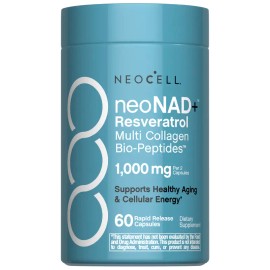 Resveratrol Capsules with Multi Collagen Bio-Peptides for Women 60 Count Supports Healthy Aging Cellular Energy