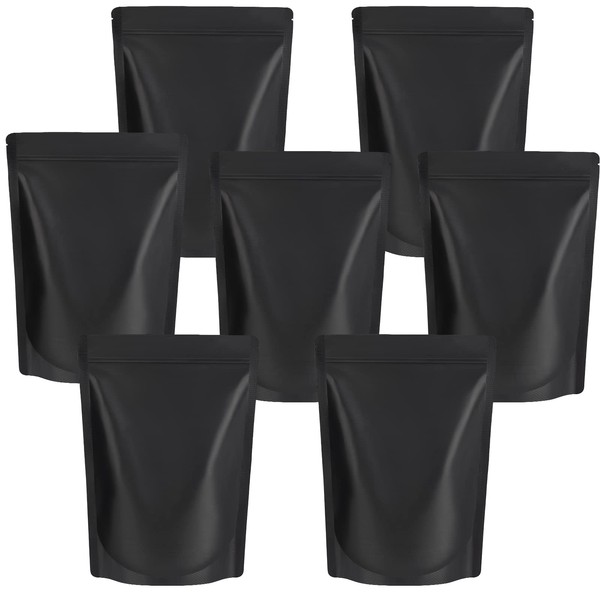 Durimoiy 50 Pack Matte Black Mylar Stand Up Bags, Smell