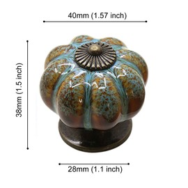 HUAMULAN 8PCS Pumpkin Leopard Ceramic Knobs Vintage Cabinet Door Drawer Cupboard Dresser Pull Handle Kitchen Furniture Kids Room