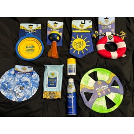 Banana Boat Lot L/XL Dog Beach / Pool Kit Banana Boat SUN Protector, Toys, Cooling And More