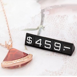 30 Sets Price Tag Cube Adjustable Price Tag Display Stand Label Price Display Cube Letter Number Price Cube Pricing Label Stand Block Jewelry Price Tags for Retail Shop Jewelry Price Display