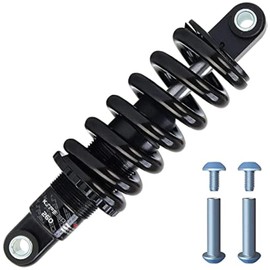splumzer Mountain Bike Rear Shock Absorber, Bicycle Rear Shock Absorber, Coil Spring, Black, No Cushioning (Eye-to-Eye 165 mm Spring Rates 750 lbs)