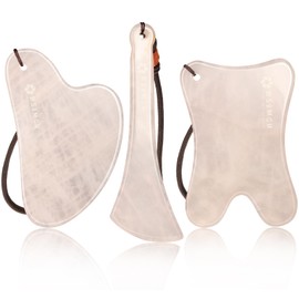 Lusomch Skin Care Set, 1 Pack 3 in 1 Jade Gua Sha Massager, Pink,Guasha Tool for Face and Body, Truly Beauty Products