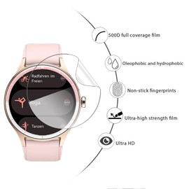 KUSINHOKA 3 Stück Schutzfolie kompatibel mit TOOBUR Smartwatch 1.27 Zoll, [Anti-Kratzen] Weiche TPU Displayschutzfolie, Vollständige Abdeckung HD Klar Anti-Fingerprint Folie für TOOBUR DR06