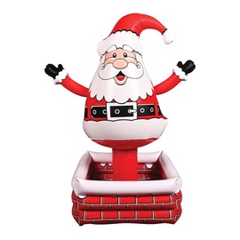 Beistle Inflatable Santa Claus Cooler Festive Tall Christmas Party Decoration, Holds up to 48 Cans – Fun Holiday Cold Drink and Beverage Holder, 4' x 25", Red/White/Black