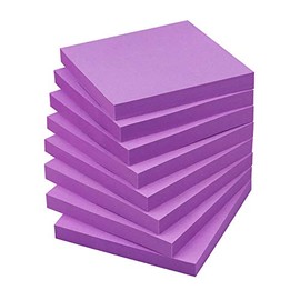 Notas adhesivas 3x3 notas autoadhesivas de colores brillantes, 8 blocs, 80 hojas/bloc (morado)