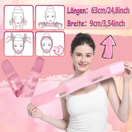 WhaleO V Line Lifting Mask mit 40 Face Tape Lifting Gesicht Gesichtstape Gegen Falten Wiederverwendbare Doppelkinn Entferner, Kinnmaske Schlafen für Doppelkinn und Schlaffe Gesichtshaut, Rosa