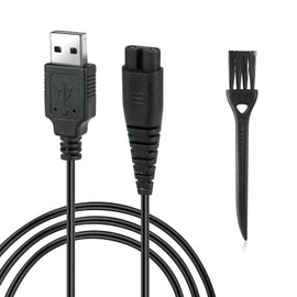 Vicloon Hatteker Shaver Charger, 5 V Shaver Charging Cable with Small Brush, Beard Trimmer Charger Epilator Charger Compatible for RFC-588, RFC-598, RFC-690, RFC-692, RFC-696, RSCX-9598, RSCX-7568