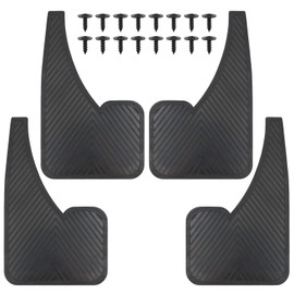 URMECCH Universal Car Mud Flaps Mudflaps Rubber Mudguards Black Splash Guards Fender (4 Pack) with 16 Pieces Fastener Rivet Clips for Rally Car Sedan Hatchback SUV Van Racing WRC