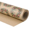 RUSPEPA Kraft Christmas Wrapping Paper Roll, Mini Roll, Wreath Design