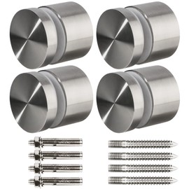 4 Pack LukLoy SS316 Heavy Duty Glass Railing Standoff Large 2" Diameter Glass Pin for Balcony Stair Balustrade Glass, Marine Grade