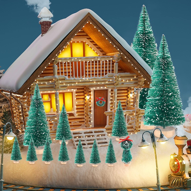 TUPARKA 50Pcs Mini Sisal Trees Bottle Brush Trees Diorama Models