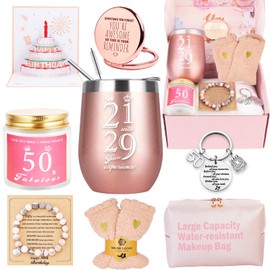 50th Birthday Gifts for Women, 50 Year Old Birthday Gifts for Women, 50th Birthday Gifts Basket for Best Friends Female Sister Mom Wife Daughter Her Girlfriend Coworker Bestie