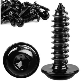 Pack of 60 Screws Black M5 x 16 mm Wood Screws Tapping Screws Black Galvanised Pan Head Screws Flat Head Self Tapping with Washer for Acoustic Panels 304 Stainless Steel Torx Flat Head Screws