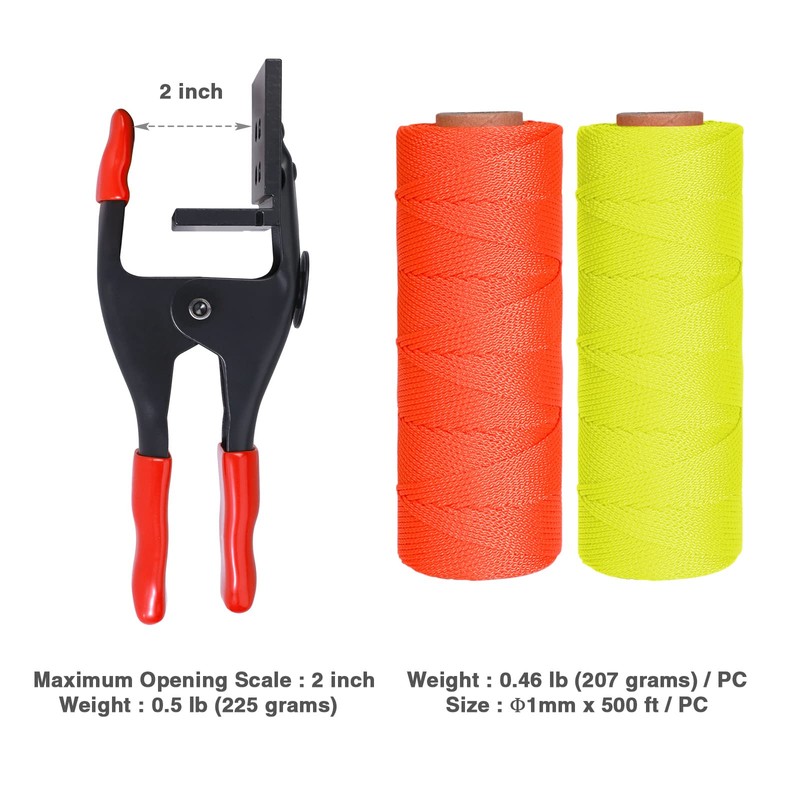 Goldblatt 4 Pieces Mason Line Clamps & Mason Line String