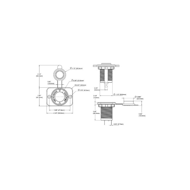 Blue Sea Systems 12V DC USB Dash Socket, White