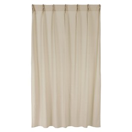 Sunnyday Fabric Tuck Room Divider Curtain Coton, Approx. Width 39.4 x Length 70.9 inches (100 x 180 cm), Beige, Plain, 1 Piece, 100% Cotton, Thermal Insulation,