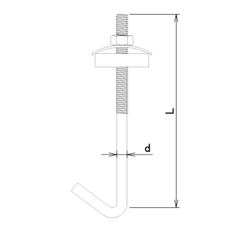 DAIDOHANT 10176048 Slate Hook [For C-Type Steel] (Iron/Chromate) (Nominal Diameter