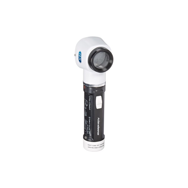 Donegan V980-10 Flashlight Magnifier with Measurement Scale Lens, 10x Magnification,