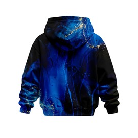 sanatty 3D Print Hoodies for Teen Boys Kids, Graphic Printed Sweatshirt Pullover, 6-16 Years, with Pockets (US, Age, 6 Years, 7 Years, A2 Blue Galaxy)