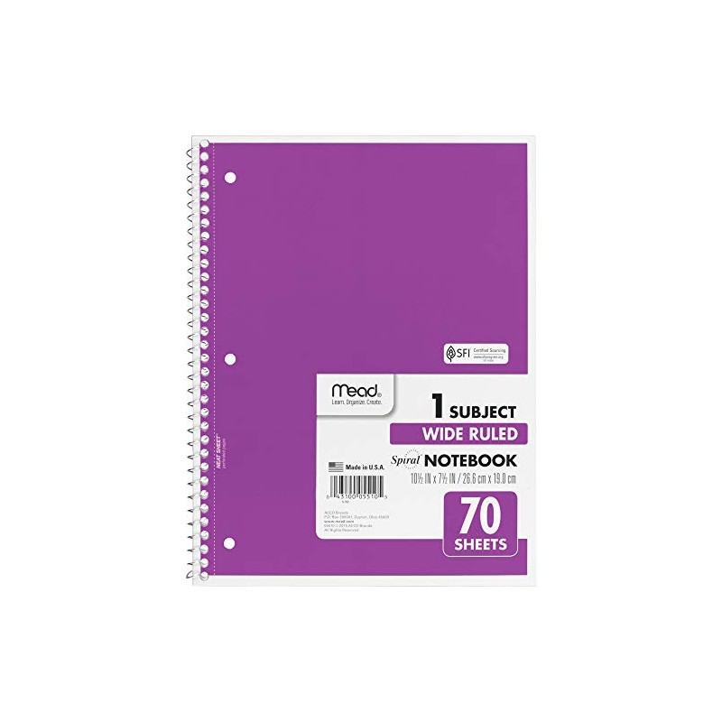 Mead Spiral Bound 1-subject Notebooks