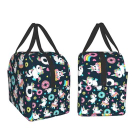 Purple Galaxy Unicorn Insulated Lunch Bag Cooler Tote with Front Pocket Water-Resistant Thermal Leak-Proof Lunch Organizer for Woman Man Outdoor School Work Pinic or Travel