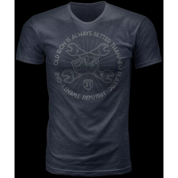 HIGHWAY 21 OLD IRON TEE MIDNIGHT NAVY LG 489-2005L