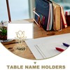 SHOWERORO 10pcs Tulip Note Holder Metal Place Card Holder Mini