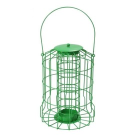 Foglish Home & Garden Squirrel-Proof Suet Fat Ball Bird Feeder, Metal Construction, 17x17x26 cm, Green
