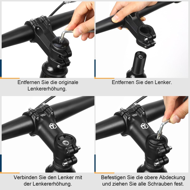 toptrek Bicycle Handlebar Stem, Handlebar Riser Bicycle 31.8 mm x