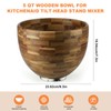 5 Qt Wood Mixing Bowl Compatible with KitchenAid Tilt-Head Stand