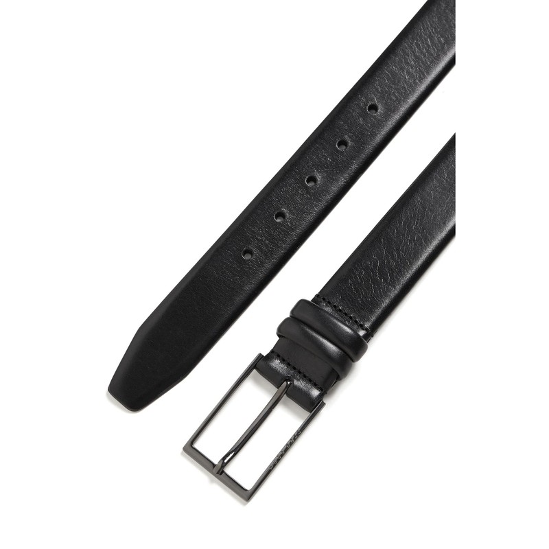 Boss Men's Carmello Belt made of Vegetable-tanned Leather with Metal