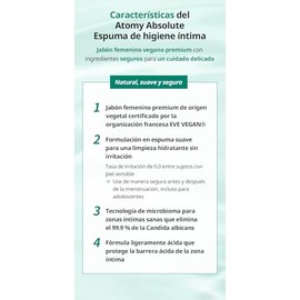 Atomy Absolute Espuma Higiene Íntima Jabón Femenino Vegano 160
