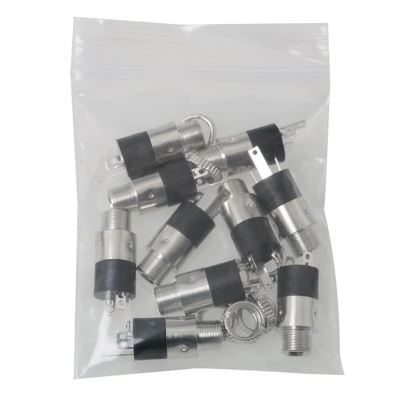 SJZBIN 10pcs 3.5mm Earphone Socket PJ-392 Silver Female Headphone Stereo