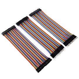 Breadboard Jumper Wire, 120 Pieces, Multicolored Dupont Wire, 3 Mixed Types, Male-Male, Female-Female, No Soldering, Plug and Play, Electronics Craft Set, Prototyping (7.9 inches / 20 cm)