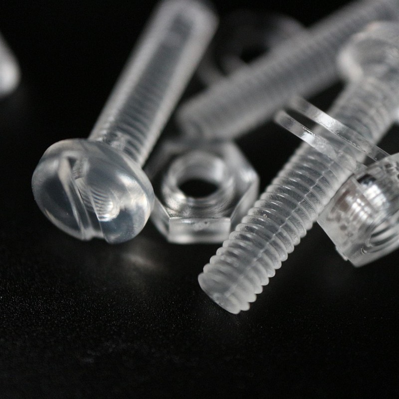 50x Transparent Clear M4 x 20mm Slotted Head Bolts, Nuts,