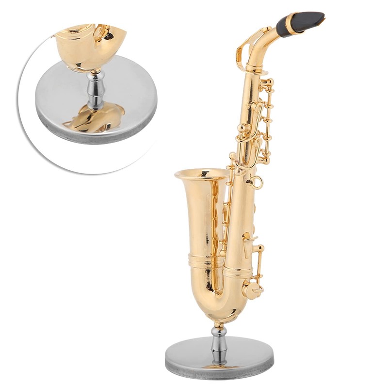 Saxophone Model - Miniature Alto Saxophone Replica with Stand and