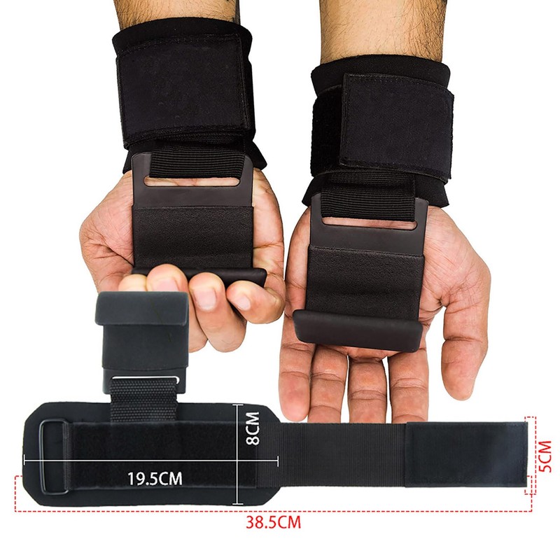 Yemax Power Grip Strength Training Gloves Hook Wrist Wraps Support