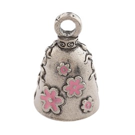 Guardian Bell Lady Skull Pink Good Luck Bell w/Keyring & Black Velvet Gift Bag | Motorcycle Bell | Lead-Free Pewter | Good Luck Gift to Friends & Family | Bike Bell | Made in USA