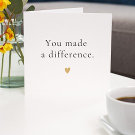 TEEMI You Made a Difference | Thank You Card for Teacher, Mentor, Nurse or Volunteer | Appreciation Minimalist Greeting Card