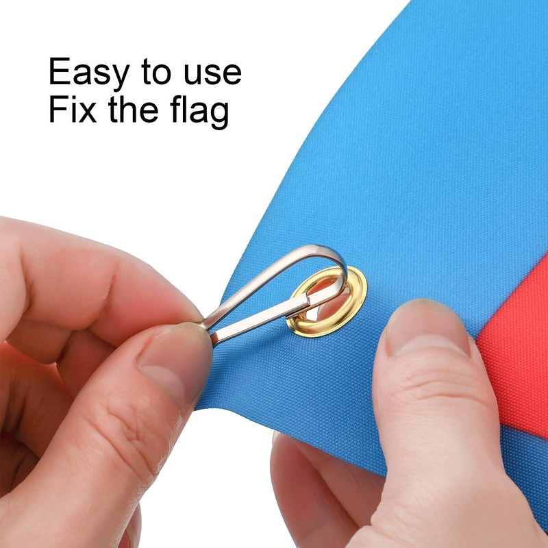Hotop 30 Pcs Flag Pole Clip Snap Hooks Stainless Steel